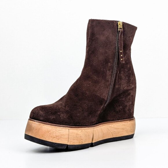 Paloma Barcelo Women Disa Brown Suede Platform Zip Ankle Boots size 10US EUR 40 - Picture 3 of 9